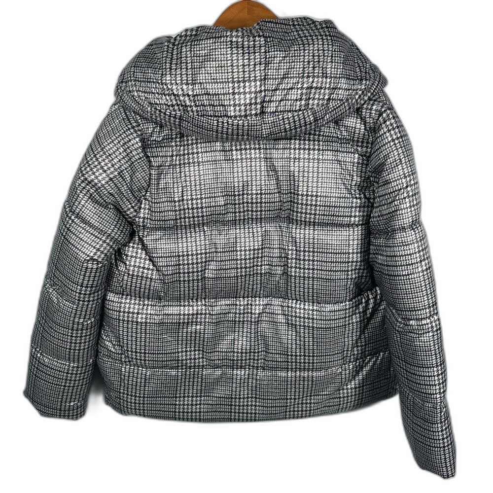 Jason Wu Grey Houndstooth Plaid Double Breasted Puffer Jacket Size Small Chic - Picture 4 of 15